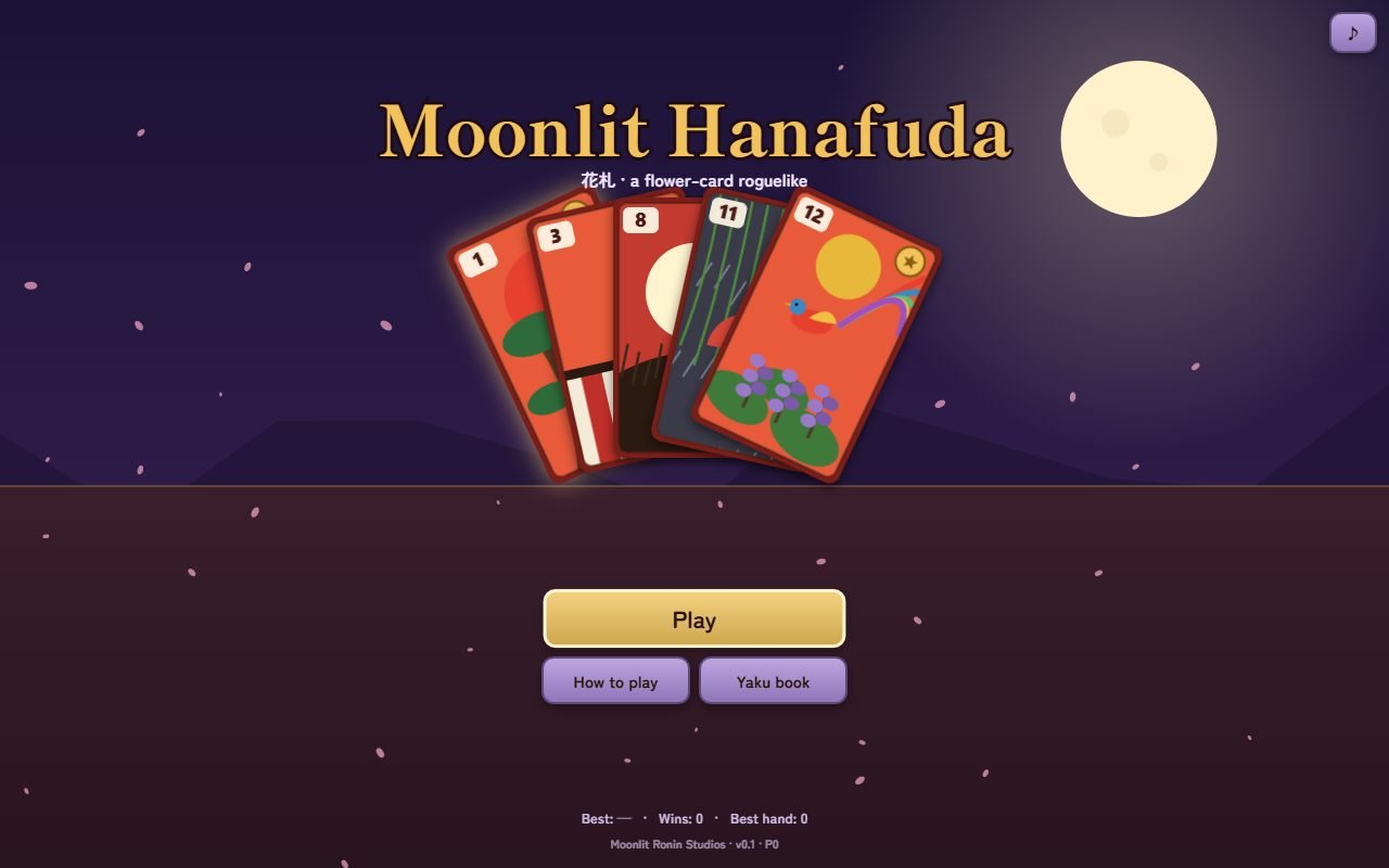 Moonlit Hanafuda title screen