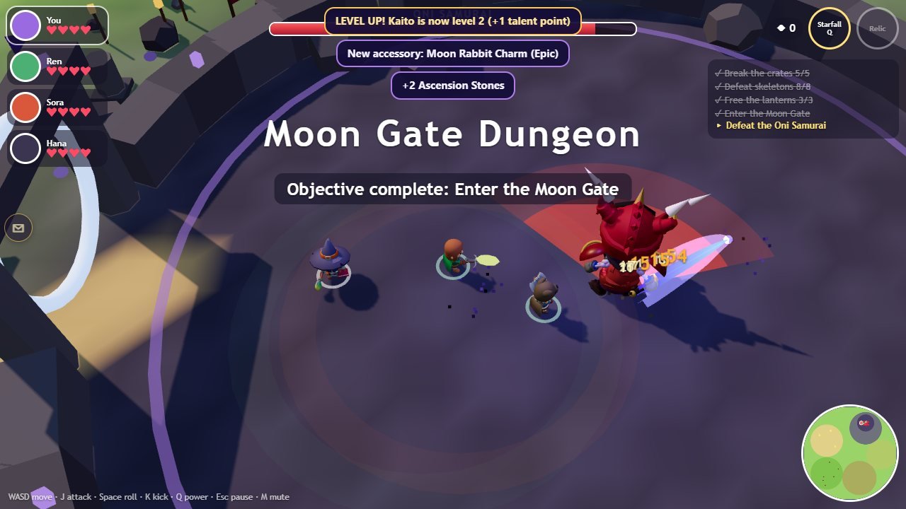 Fighting the Oni Samurai in the Moon Gate Dungeon
