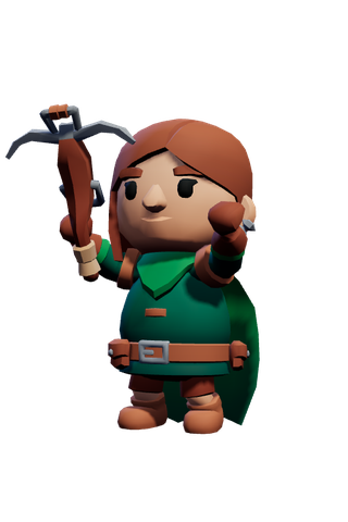 Kaze, a crossbow archer in green
