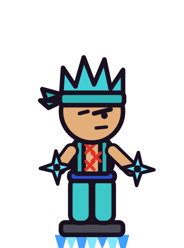 Mizu, the water ninja with shuriken