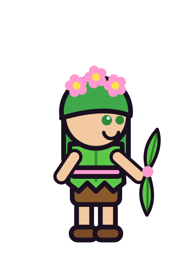 Hana, the nature ninja with a leaf boomerang