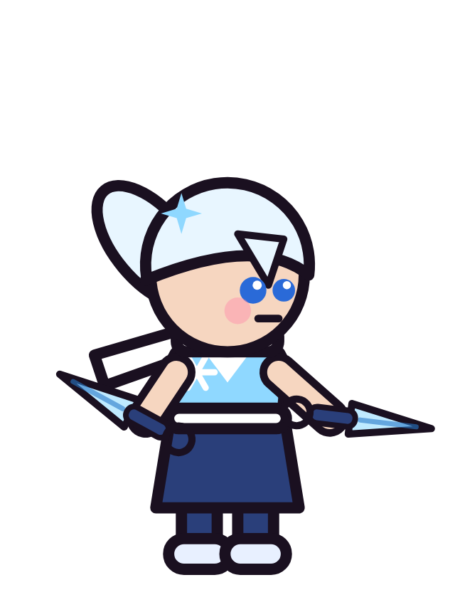 Yuki, the ice ninja with frost kunai
